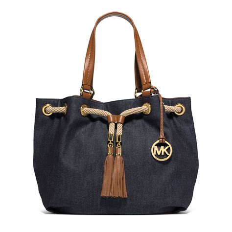 michael kors denim purse tote|Michael Kors denim crossbody bag.